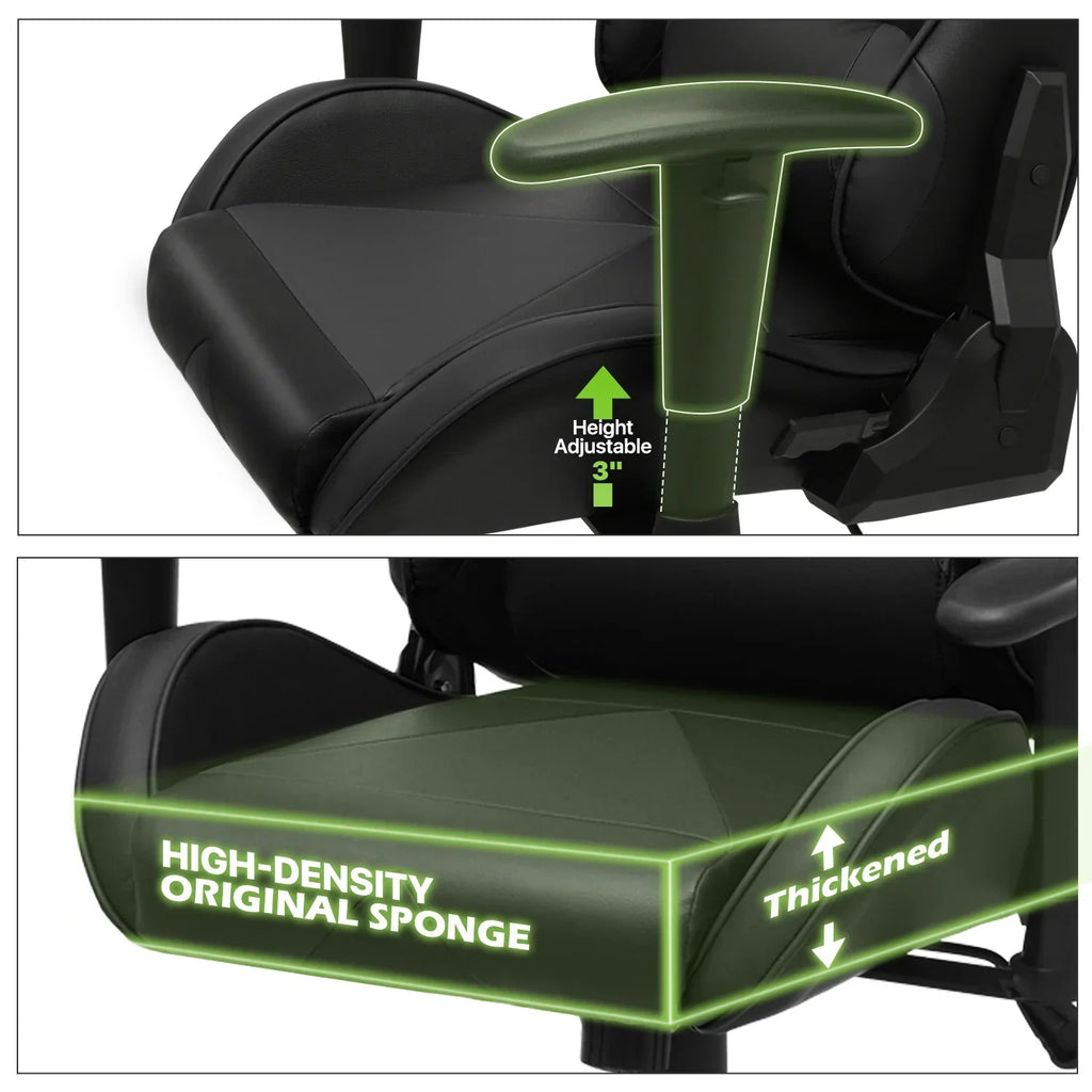 Nouveauté 2026 – Chaise de jeu ergonomique Magshion , chaise de jeu confortable, chaise de bureau en cuir, chaise de jeu pivotante et réglable, bleue