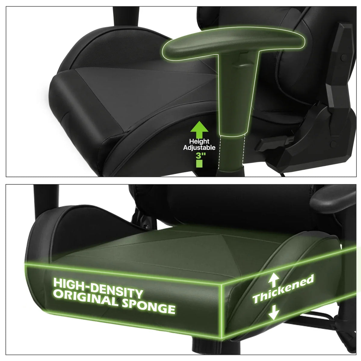 Nouveauté 2026 – Chaise de jeu ergonomique Magshion , chaise de jeu confortable, chaise de bureau en cuir, chaise de jeu pivotante et réglable, bleue