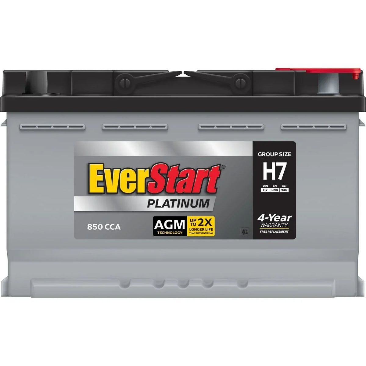 Nouveauté 2026 – Batterie automobile EverStart Platinum AGM , groupe H7 / LN4 / 94R, 12 volts, 850 CCA