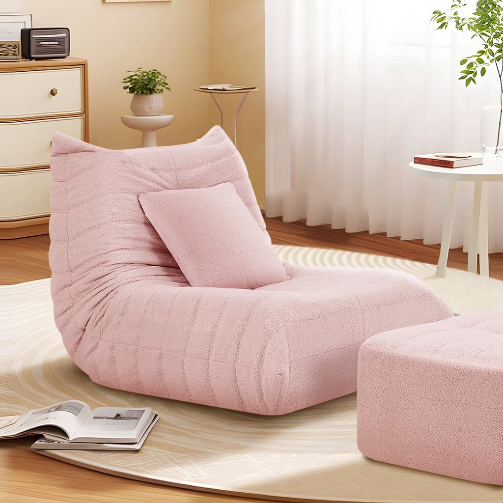 Nouveauté 2026 – Fauteuils poufs VFD pour adultes, pouf avec repose-pieds, canapé lounge confortable en mousse à mémoire de forme, fauteuil de lecture idéal pour la chambre et le salon, canapé de sol relaxant