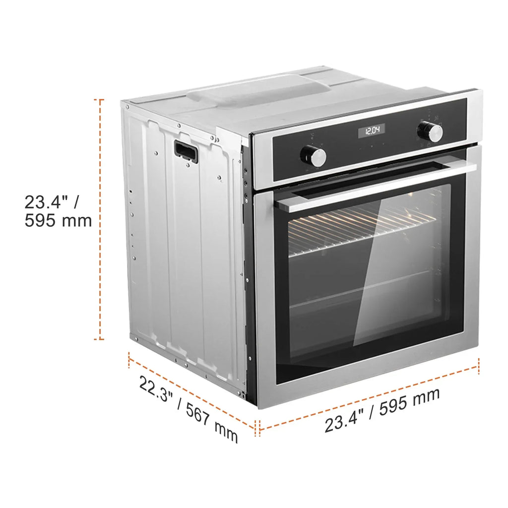 Nouveauté 2026 – Four mural simple KFFKFF , four électrique de 61 cm (24 po) pour installation encastrée, offre 9 modes de cuisson, capacité de 76 litres (2,68 pi³), minuterie incluse, puissance de 2 800 W