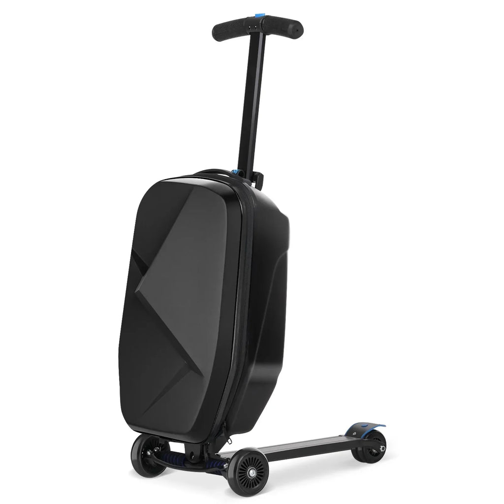 Nouveauté 2026 – Valise-trottinette Advwin pour enfants et adultes, valise rigide à roulettes pour enfants de 4 à 15 ans, multifonctionnelle, légère et pliable, avec roulettes, rose
