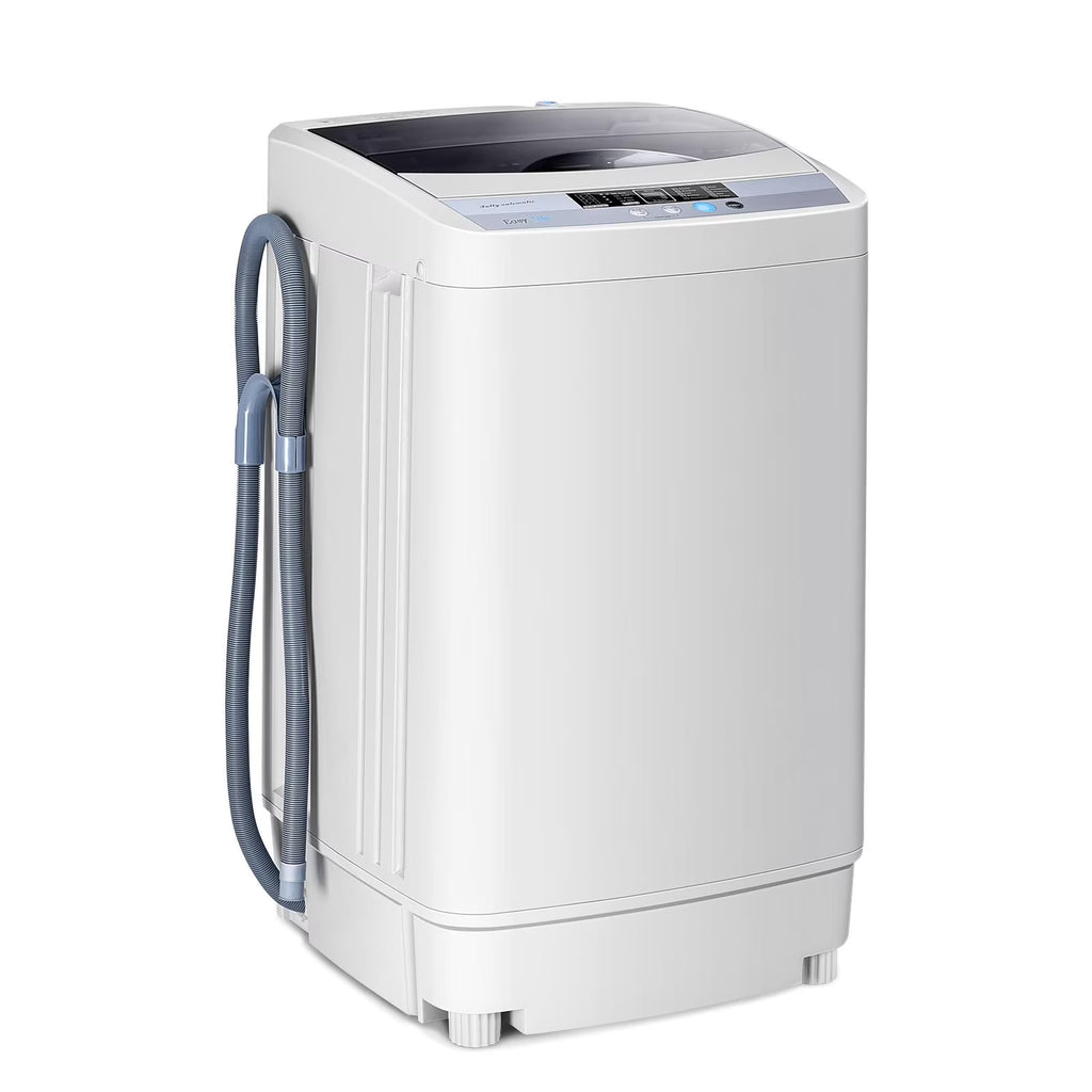 Nouveauté 2026 – Laveuse entièrement automatique Giantex , laveuse compacte de 1,34 pi³ avec 10 programmes, 8 niveaux d'eau et panneau DEL, laveuse et essoreuse portables d'une capacité de 9,92 lb avec pompe de vidange