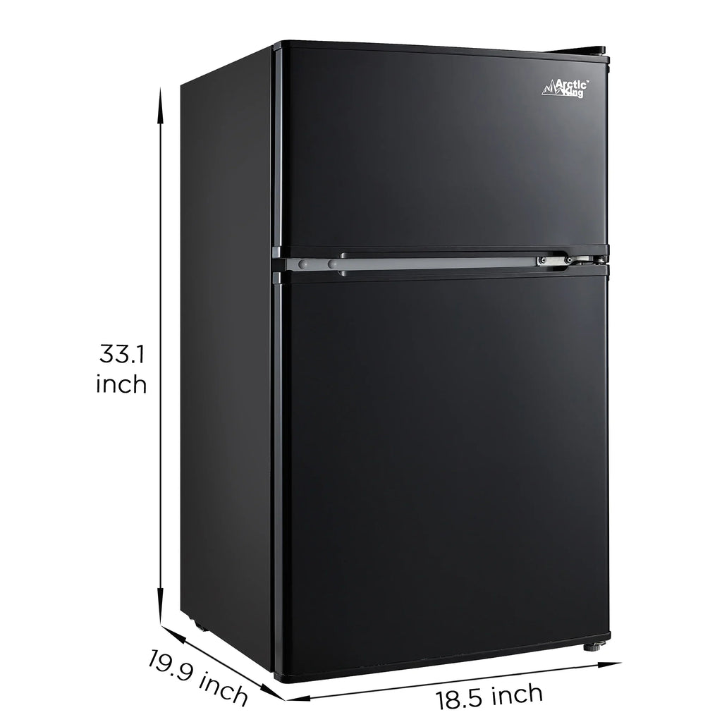 Nouveauté 2026 – Mini-réfrigérateur à deux portes Arctic King 3,2 pi³ avec congélateur, acier inoxydable, E-Star