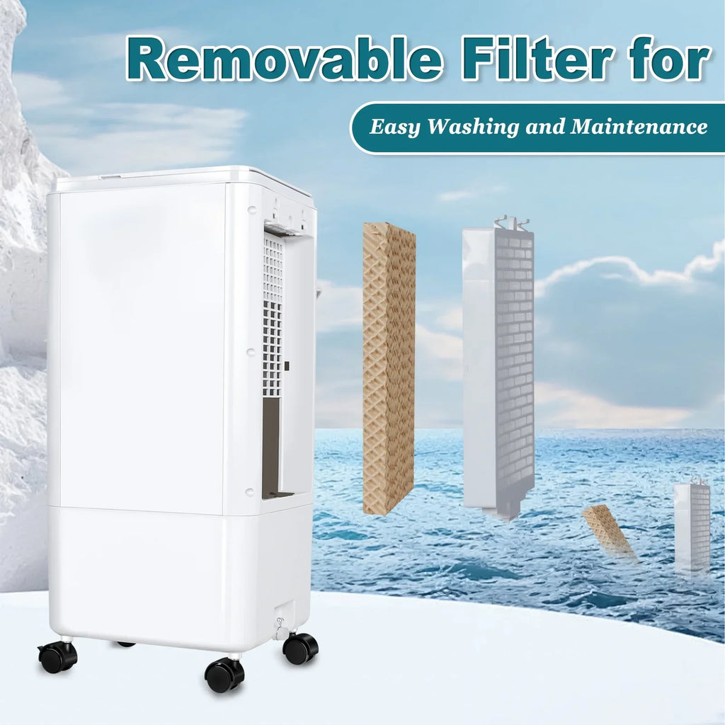 Nouveauté 2026 – Refroidisseur d'air par évaporation CAYNEL , climatiseur portable avec minuterie 7 h pour arrêt automatique, réservoir de 1,85 gallons, climatiseur sans fenêtre, climatiseur de type rafraîchisseur d'air pour chambre à coucher, intéri