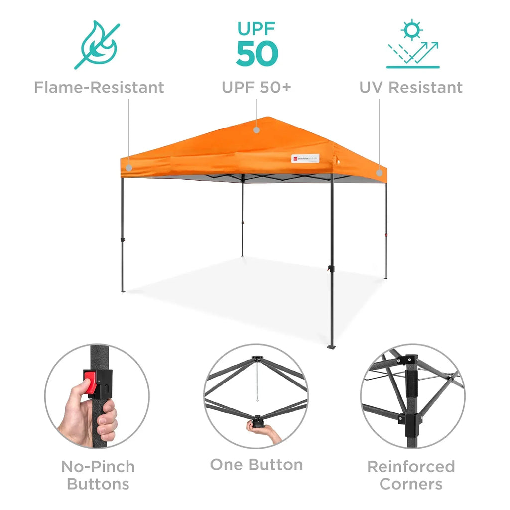 Nouveauté 2026 – Best Choice Products 3,66 m x 3,66 m - Abri pliant facile à monter avec installation en un clic, sac à roulettes et 4 sacs de lestage - Bleu marine