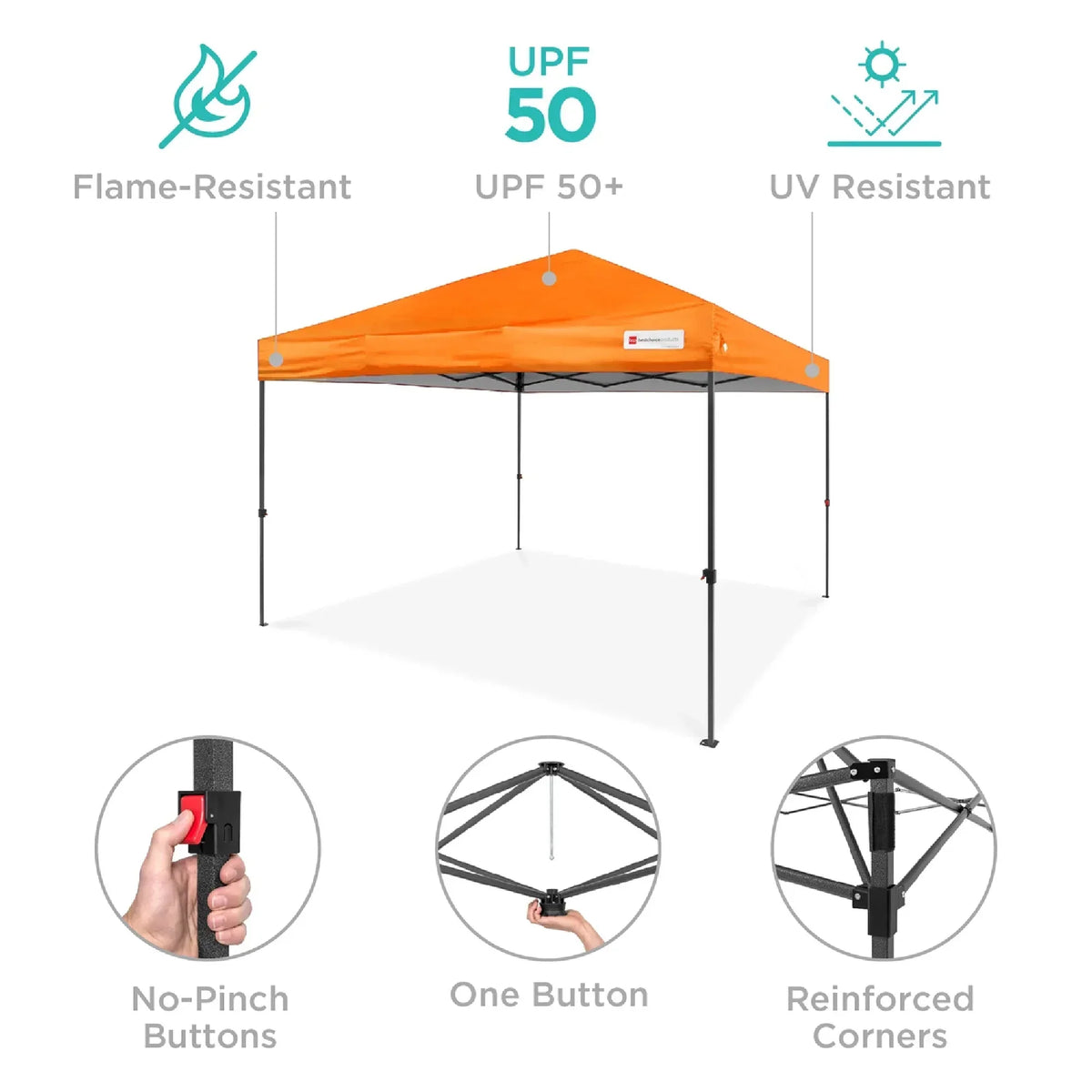 Nouveauté 2026 – Best Choice Products 3,66 m x 3,66 m - Abri pliant facile à monter avec installation en un clic, sac à roulettes et 4 sacs de lestage - Bleu marine