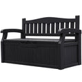 Nouveauté 2026 – Banc de rangement Homall de 80 gallons en plastique, fabriqué en résine durable et résistante aux intempéries, avec compartiment de rangement organisé de type Deckbox, pour patios et pelouses extérieures, noir