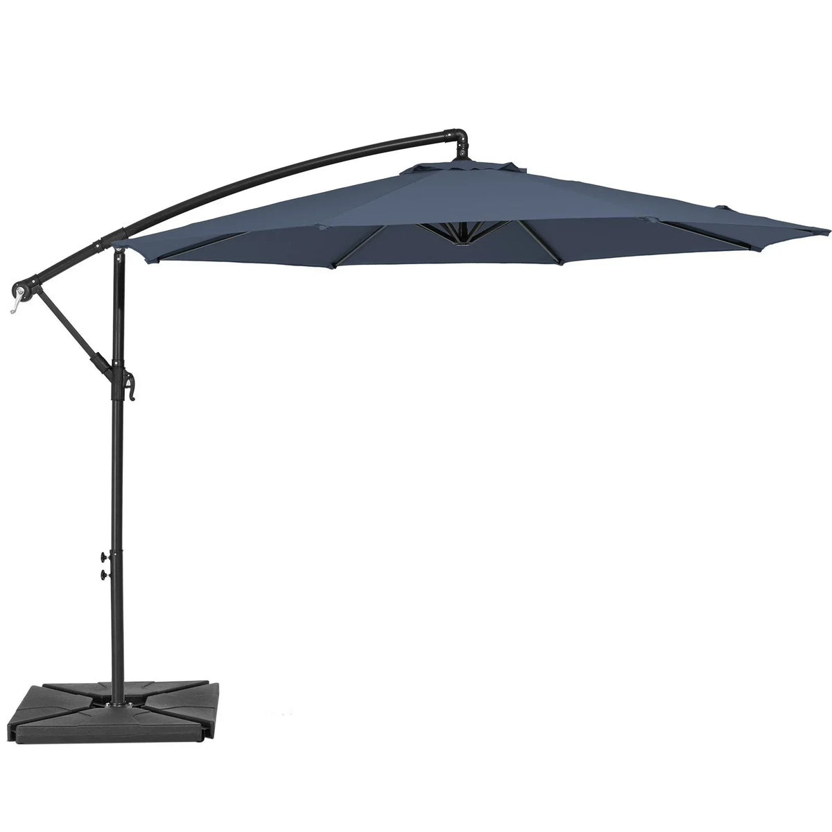 Nouveauté 2026 – Parasol déporté suspendu JUSTLET de 3 m (10 pi) robuste avec base en 4 pièces incluse, beige