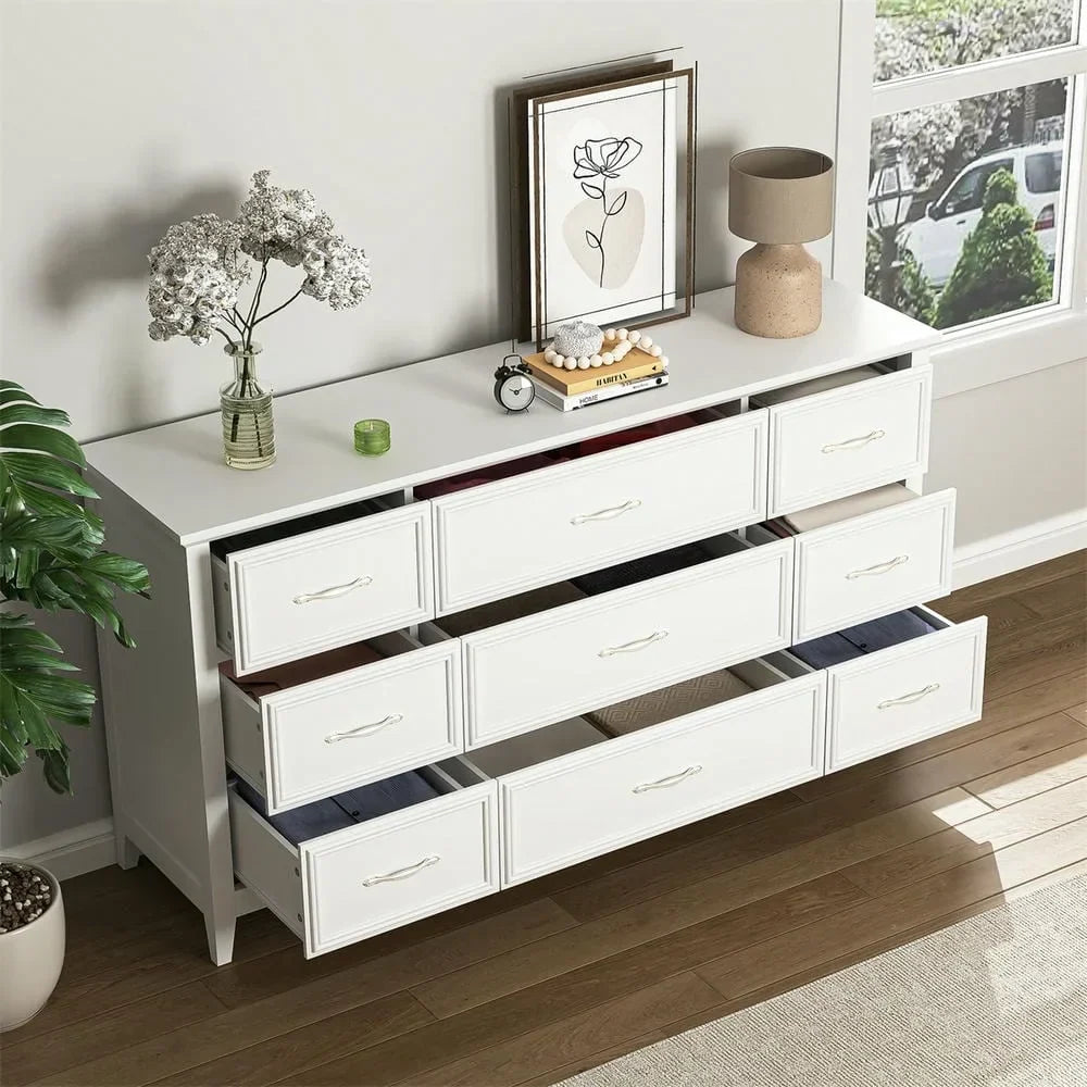 Nouveauté 2026 – Commode moderne Kadyn à 6 tiroirs, meuble en bois, commode pour chambre, meuble de rangement de cuisine avec tiroirs, commode (noire