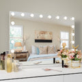 Nouveauté 2026 – Miroir de courtoisie Fenchilin , 81 x 58 cm, avec éclairage, chargement USB, à poser ou à fixer au mur, en métal blanc