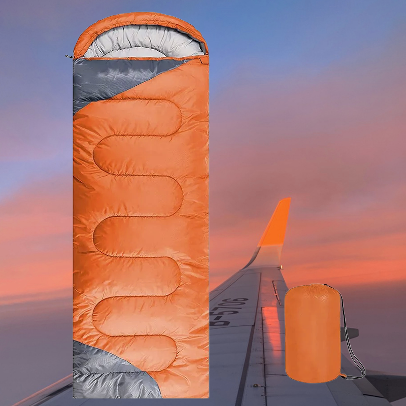 Orange & Gray Adult Sleeping Bag
