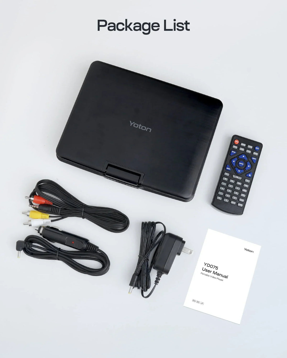 Nouveauté 2026 – Lecteur DVD portable 7,5 pouces (19 cm) pour voiture et enfants, compatible USB et cartes SD, autonomie de 5 heures grâce à sa batterie interne, avec chargeur allume-cigare, noir