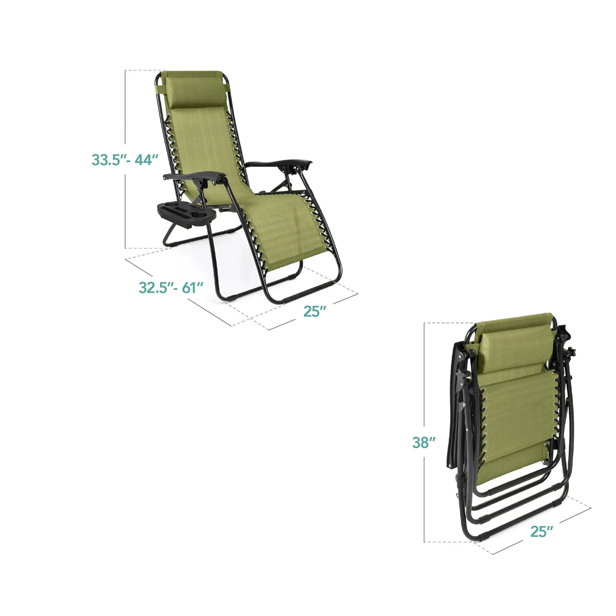 Nouveauté 2026 – Ensemble de 2 fauteuils inclinables zéro gravité Best Choice Products pour terrasse et piscine avec porte-gobelet - Gris