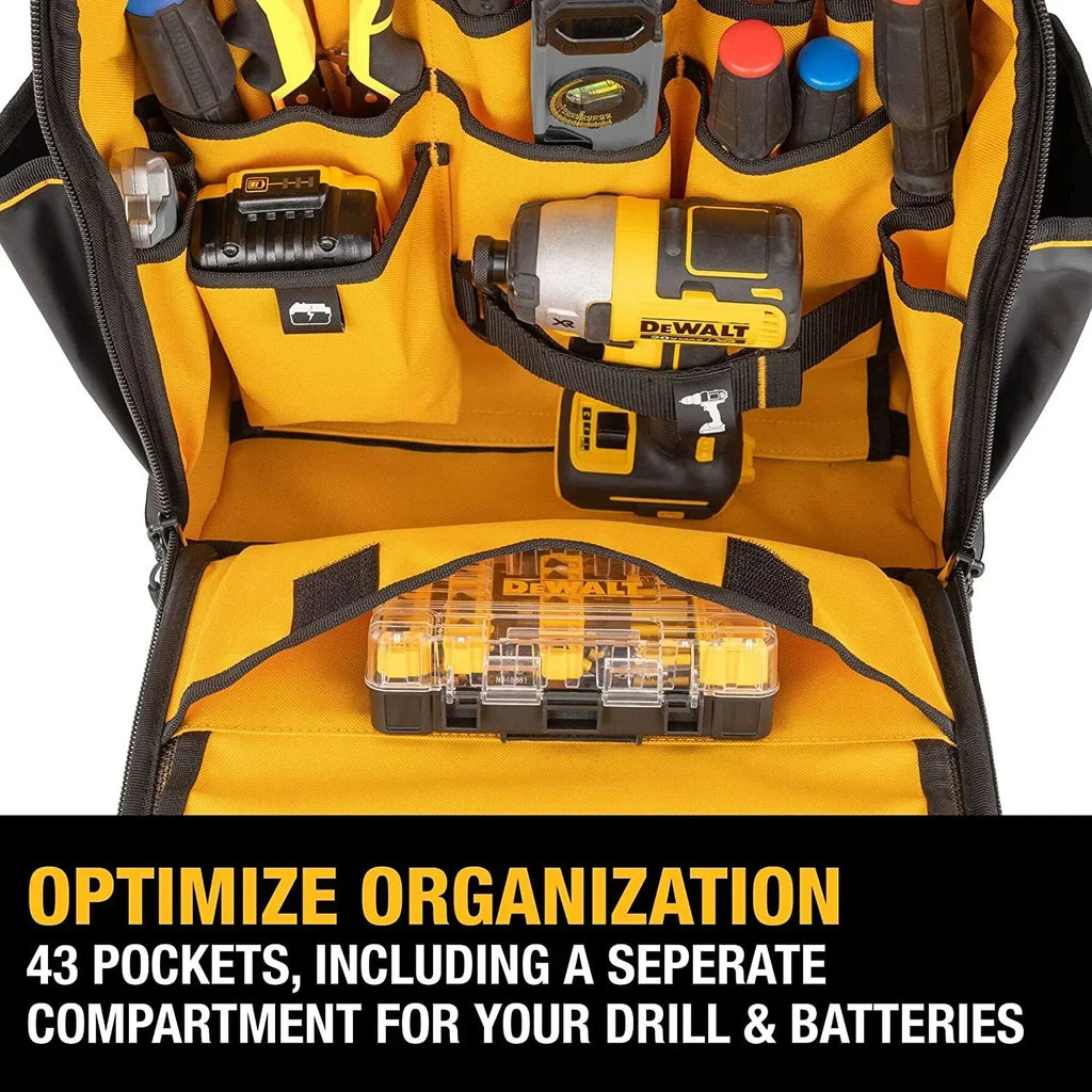 Nouveauté 2026 – Sac à dos à outils DEWALT , rangement et organisation des outils, durable et résistant à l'eau DWST560102