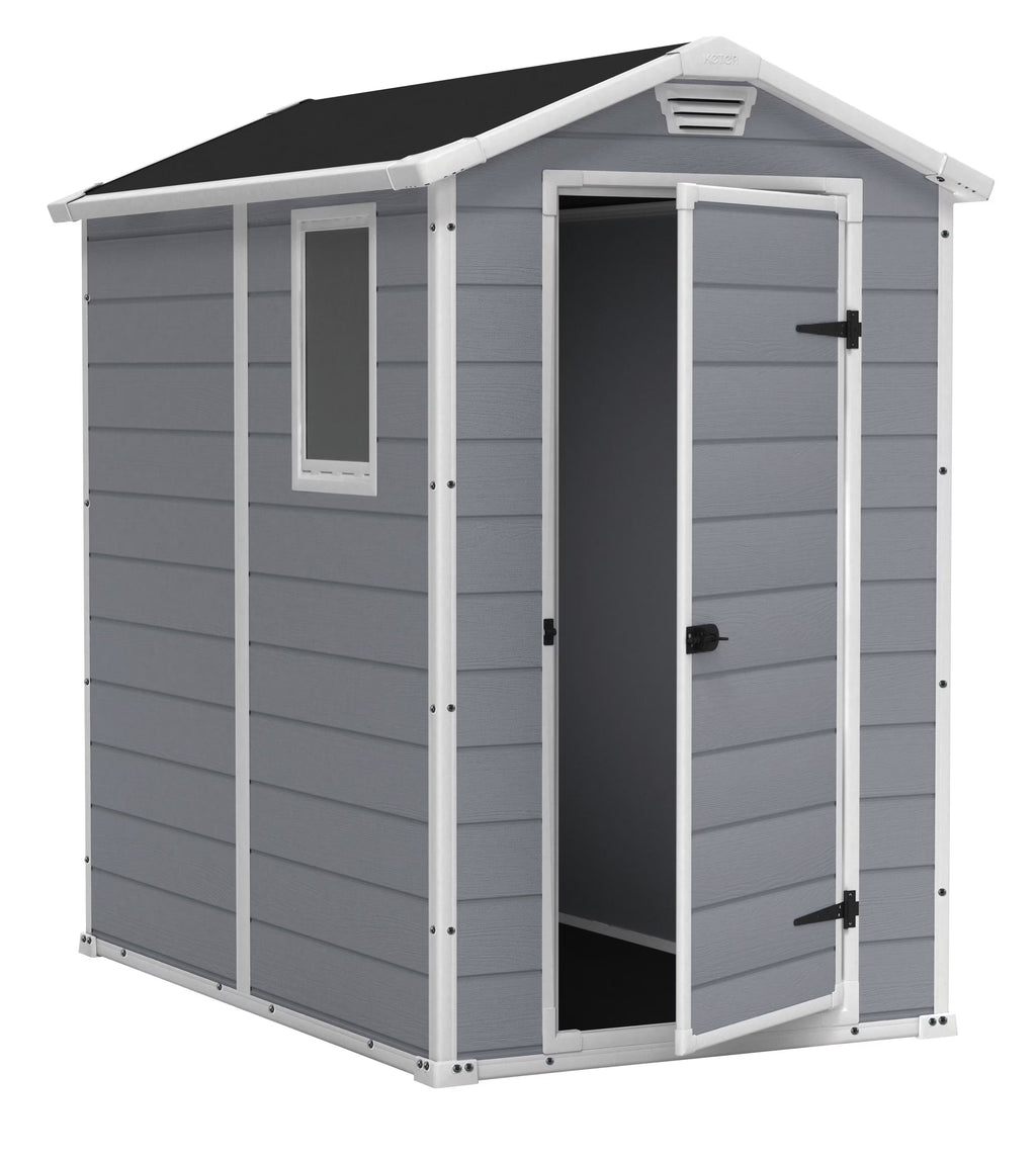 Nouveauté 2026 – Abri de jardin Keter Manor DD 213413 , 1,8 x 2,4 m, résistant aux intempéries, gris