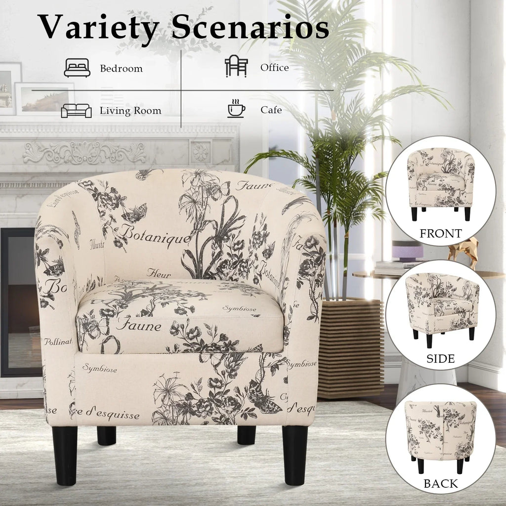 Nouveauté 2026 – Fauteuil d'appoint en velours beige Bonzy Home avec repose-pieds pour salon