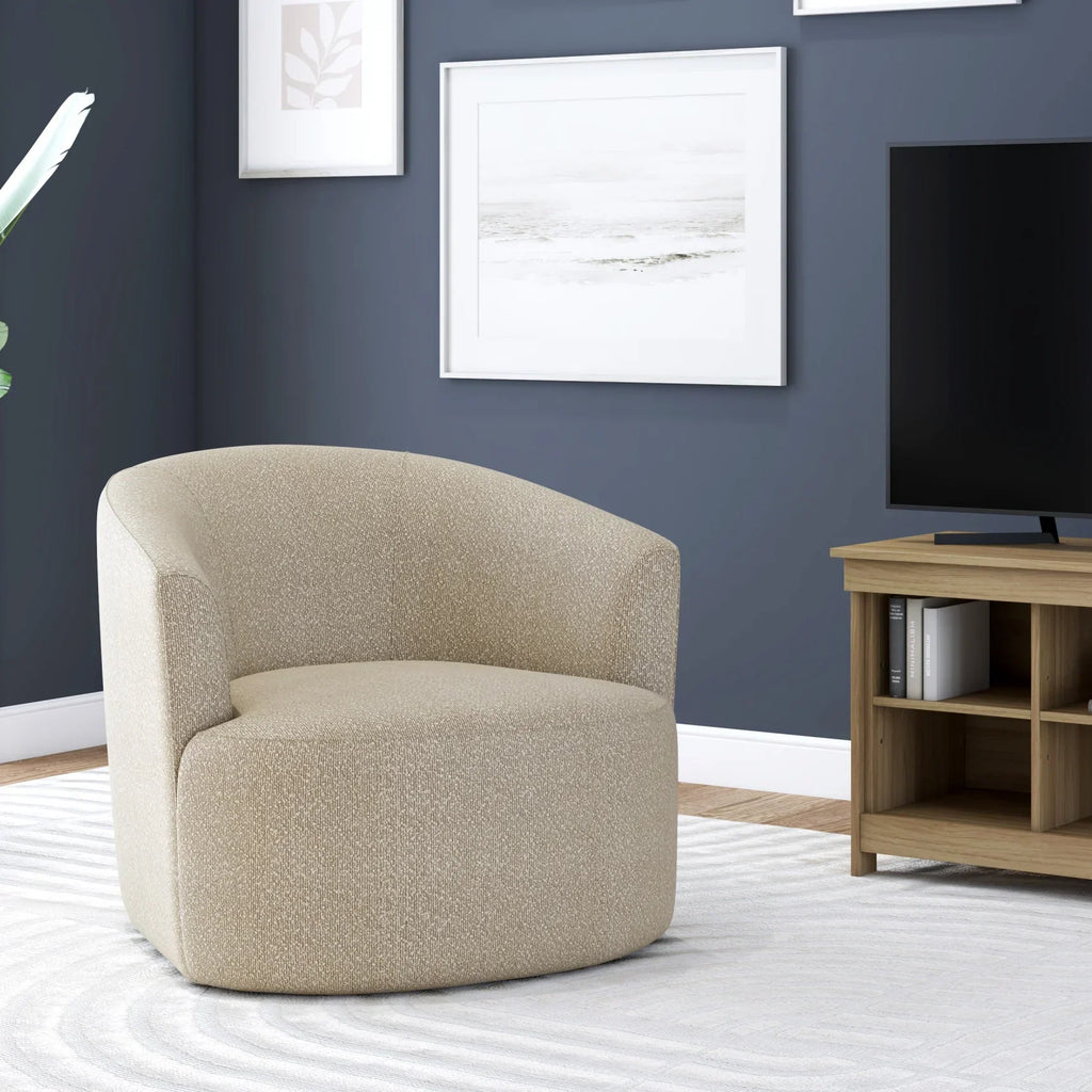 Nouveauté 2026 – Fauteuil pivotant Mainstays Boucle , taupe
