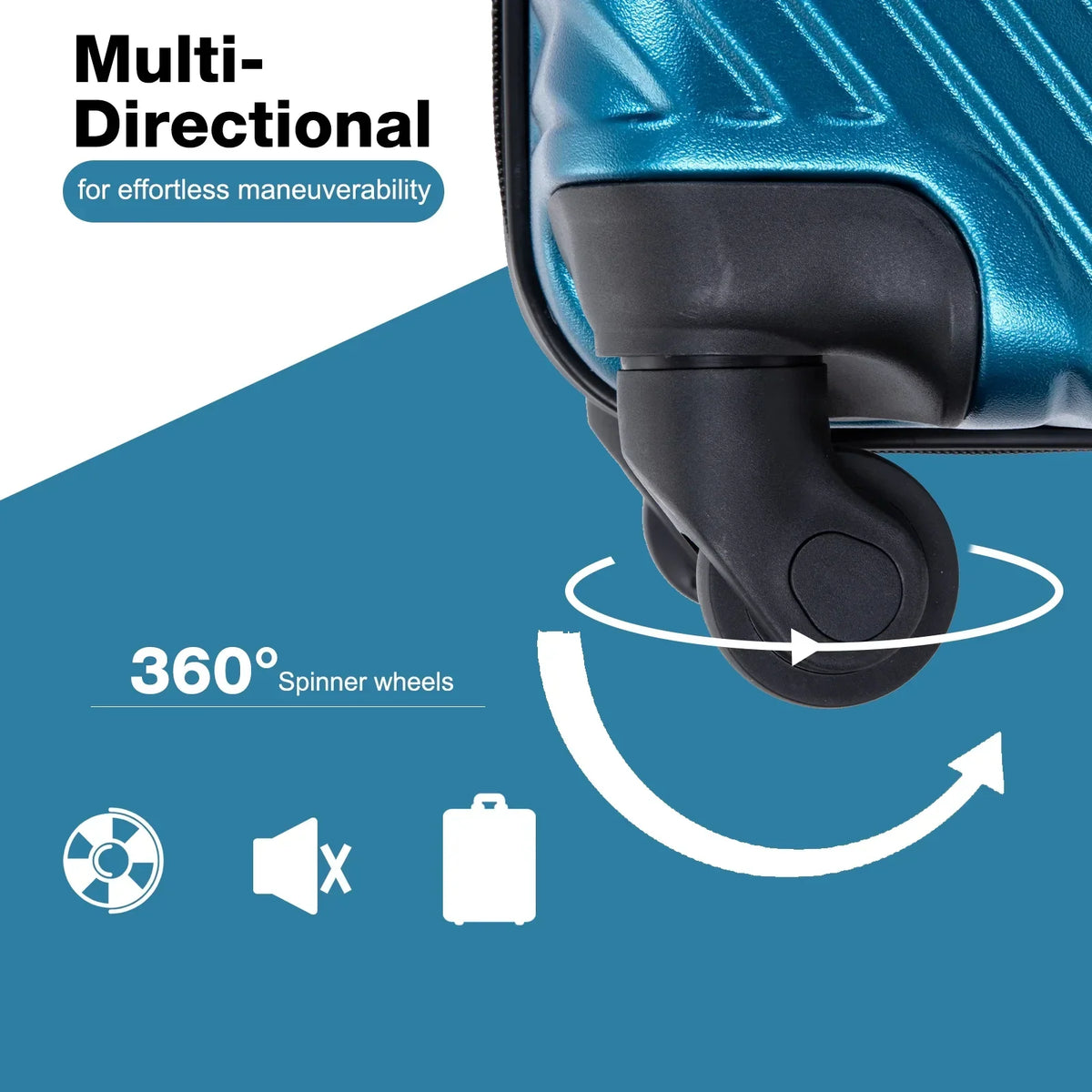 Nouveauté 2026 – Ensemble de 3 valises Tripcomp , valise rigide légère à roulettes multidirectionnelles 20 po, 24 po, 28 po (bleu