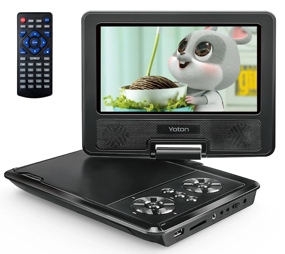 Nouveauté 2026 – Lecteur DVD portable 7,5 pouces (19 cm) pour voiture et enfants, compatible USB et cartes SD, autonomie de 5 heures grâce à sa batterie interne, avec chargeur allume-cigare, noir
