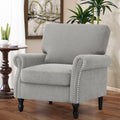 Nouveauté 2026 – Fauteuil d'appoint moderne COOLHUT , canapé une place confortable revêtu de tissu lin avec structure en bois massif, gris