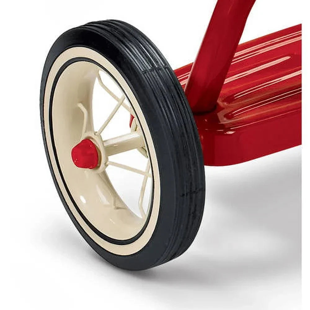 Nouveauté 2026 – Tricycle Radio Flyer , rouge classique à double plateau, roue avant de 12 pouces, rouge