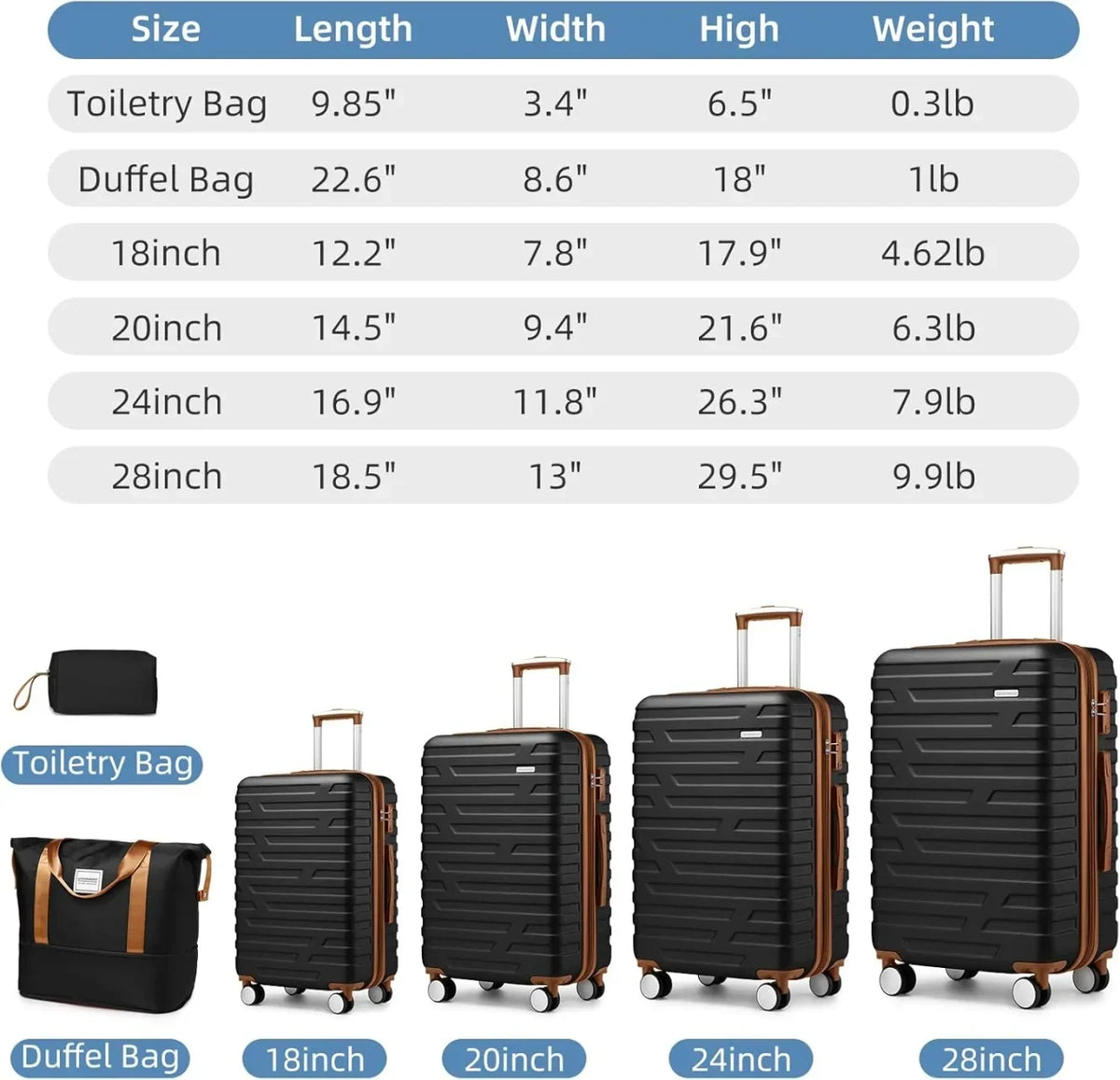 Nouveauté 2026 – Ensemble de 6 valises rigides comprenant des valises extensibles à roulettes pivotantes avec serrure TSA, 25 % de capacité supplémentaire, un sac de voyage et une trousse de toilette, valises en ABS crème