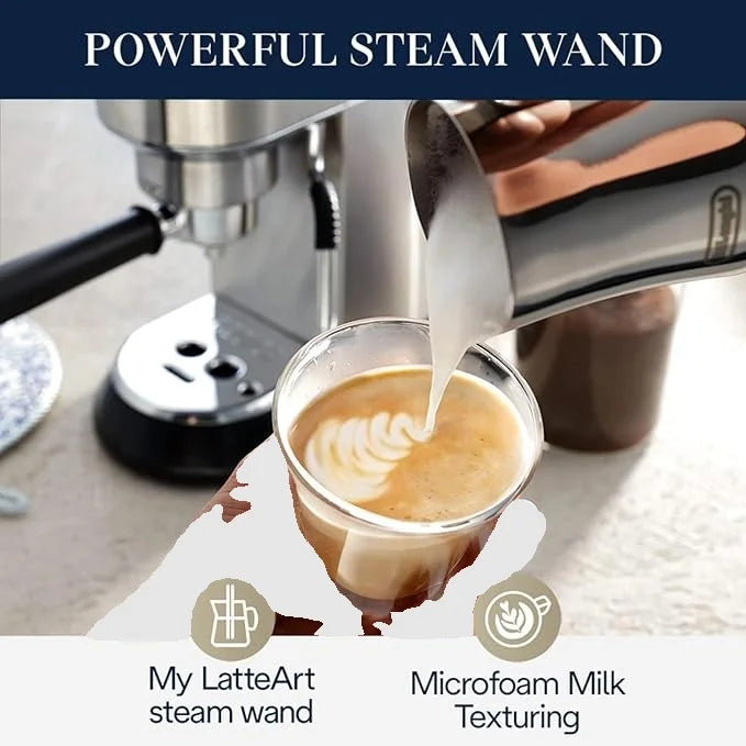 Nouveauté 2026 – NouveauDe'Longhi Dedica Arte Machine à expresso en métal à 15 barres et 2 tasses
