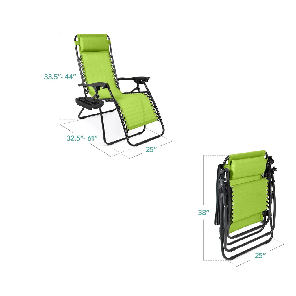 Nouveauté 2026 – Ensemble de 2 fauteuils inclinables zéro gravité Best Choice Products pour terrasse et piscine avec porte-gobelet - Gris