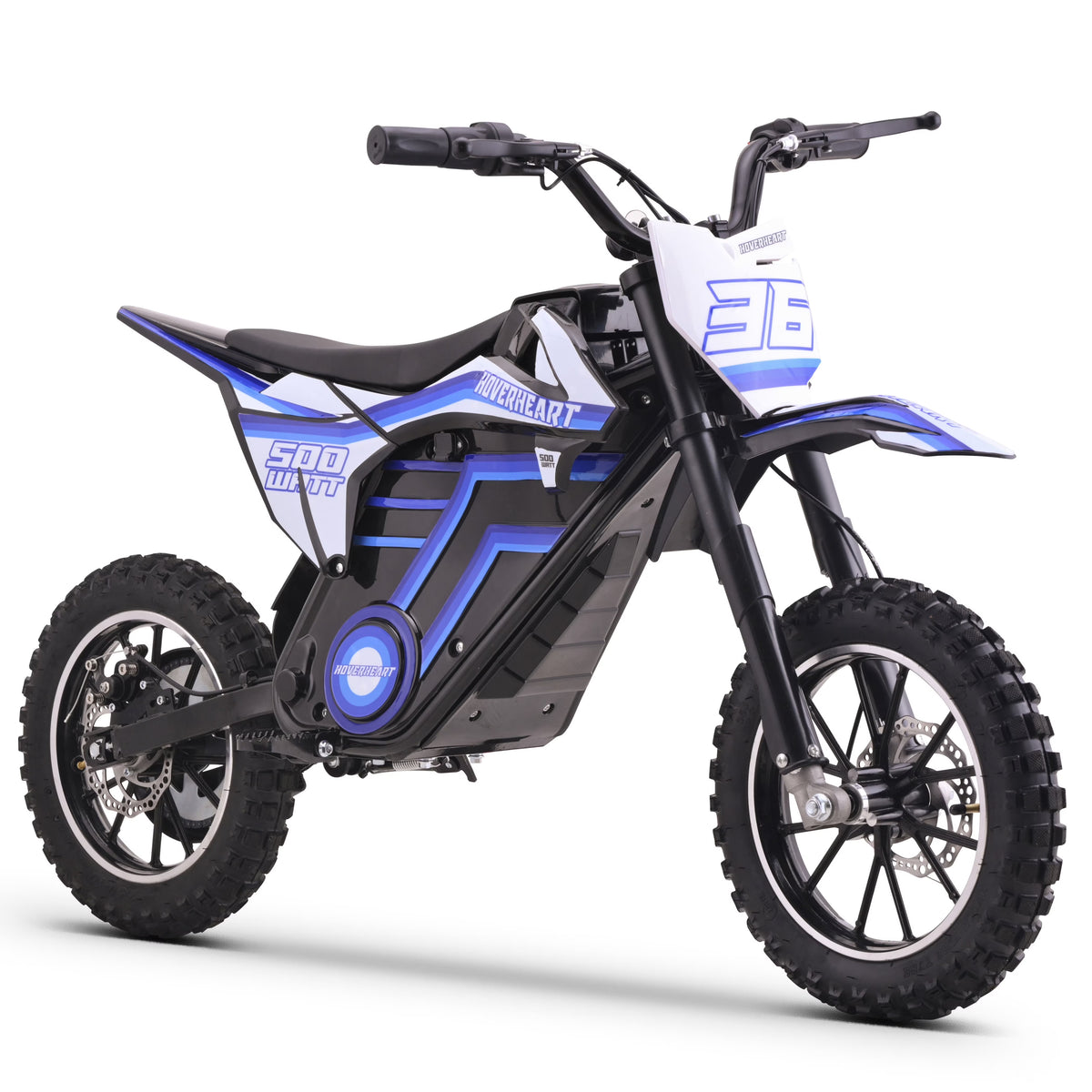 Nouveauté 2026 – Moto tout-terrain électrique QEASET , 500 W, pour enfants (garçons et filles) de 8 à 14 ans, bleue