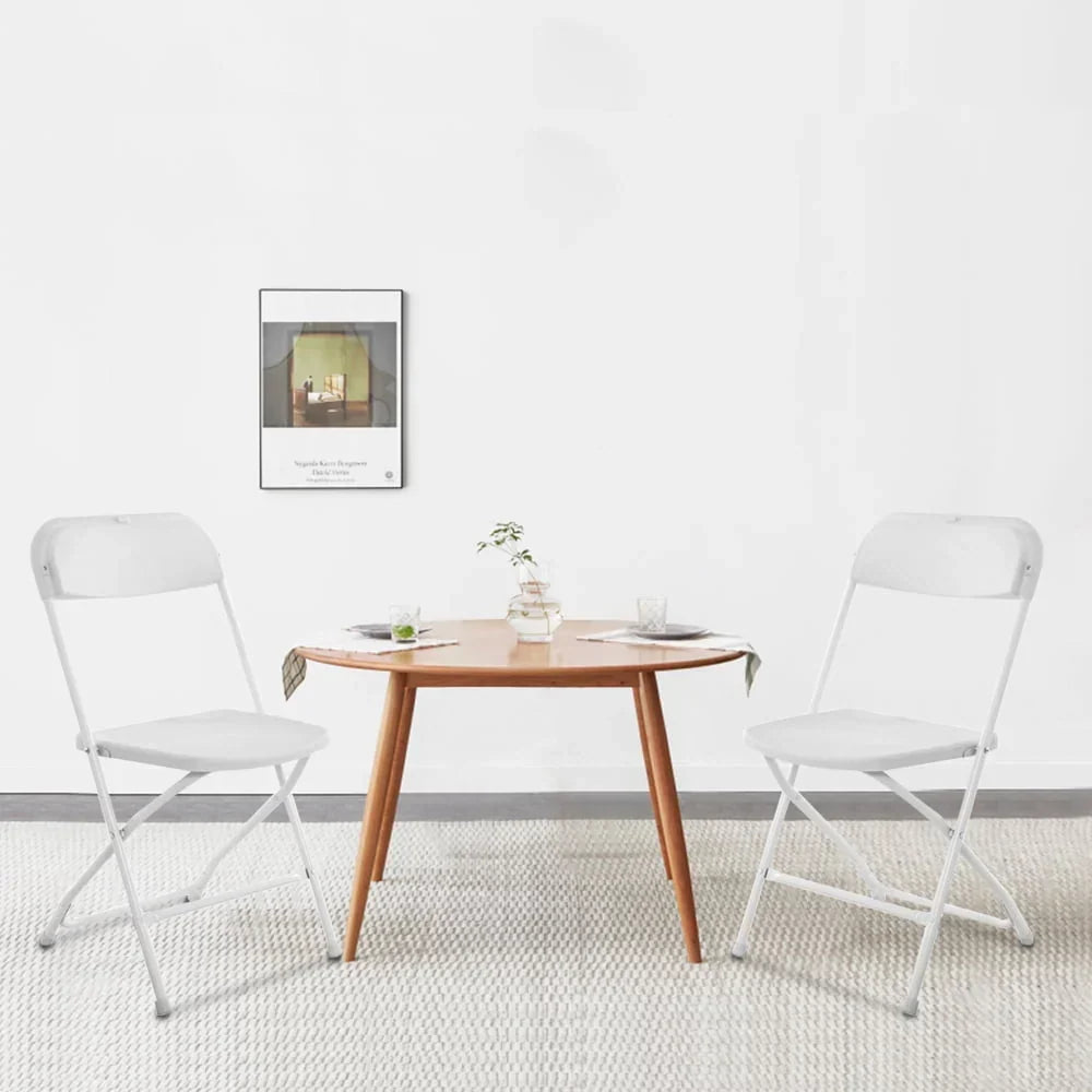 Nouveauté 2026 – Ktaxon Lot de 10 chaises pliantes empilables en plastique blanc, idéales pour les mariages et les fêtes d'adultes