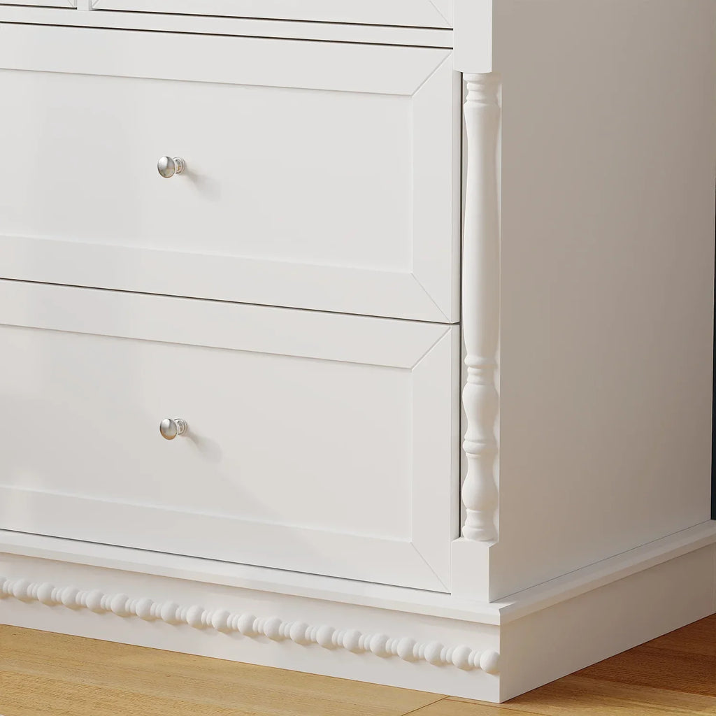 Nouveauté 2026 – Table à langer/commode pour chambre de bébé OXYLIFE , 114 cm (45 po), avec 4 tiroirs et une étagère, blanche