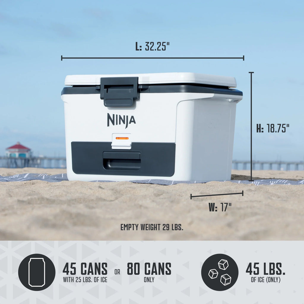 Nouveauté 2026 – Glacière rigide Ninja FrostVault 50 pintes avec zone sèche, grise, FB151GY