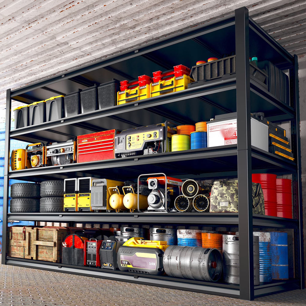 Nouveauté 2026 – Étagère de garage REIBII , 152 cm (L) x 61 cm (P) x 183 cm (H), robuste, supportant jusqu'à 1360 kg (3000 lb), réglable, 5 niveaux, en métal