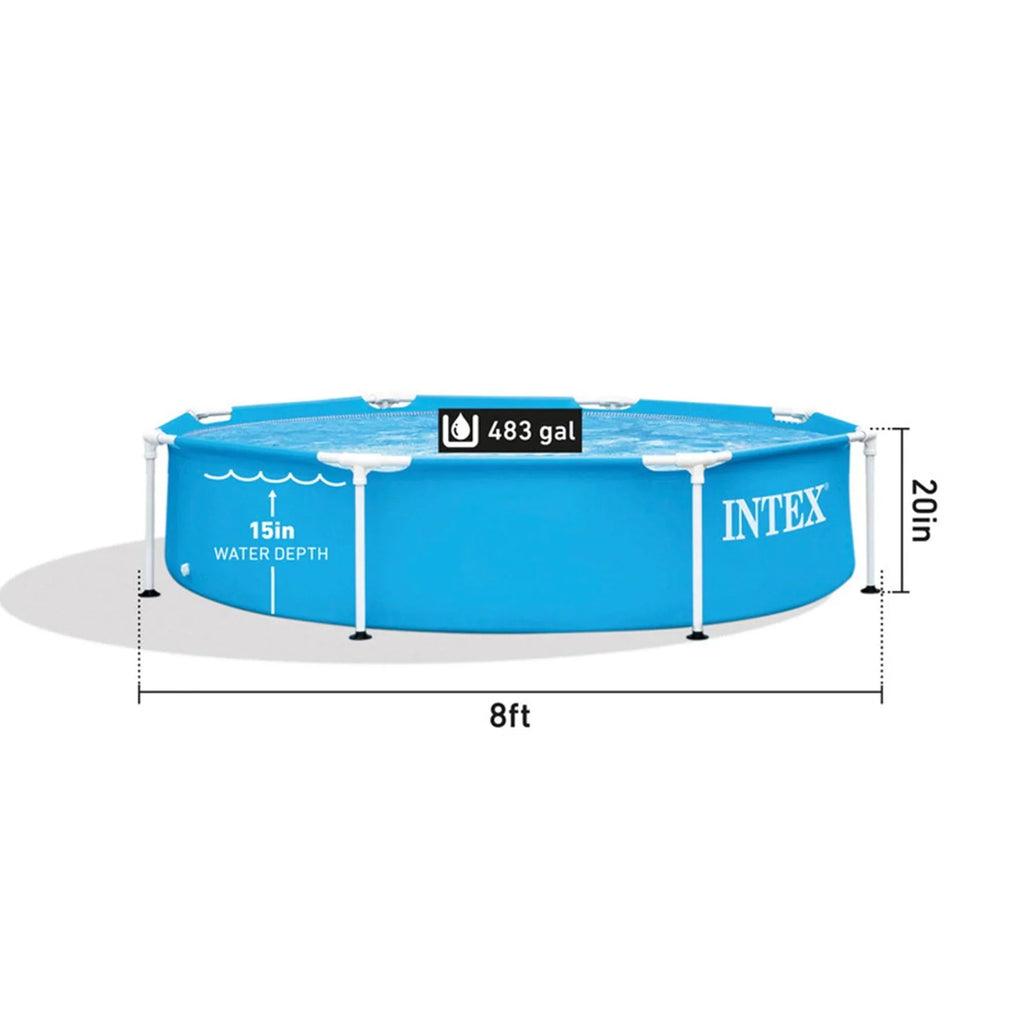 Nouveauté 2026 – Piscine Intex 28205EH , 2,44 m x 61 cm, structure en acier durable et résistant à la rouille