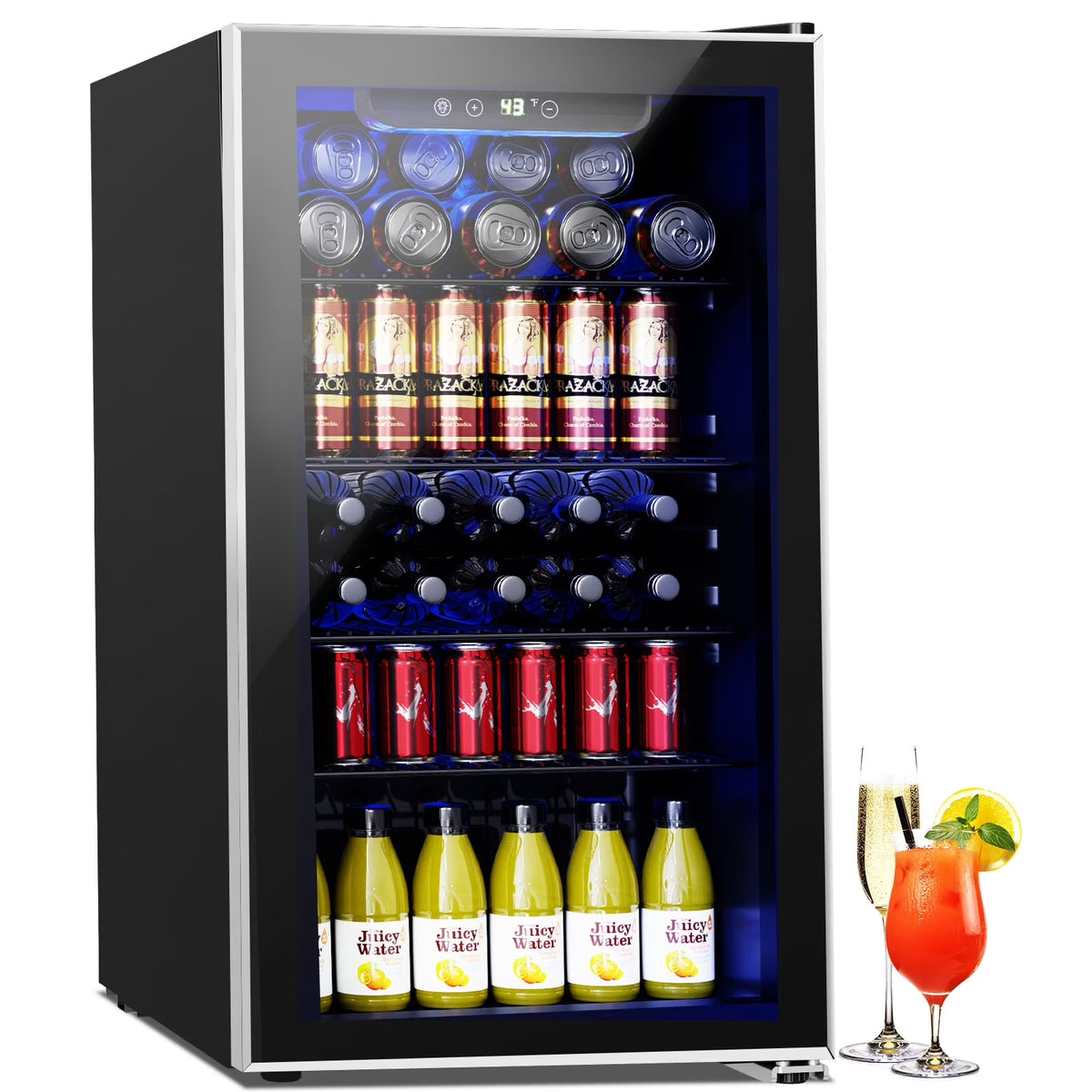 Nouveauté 2026 – Réfrigérateur à boissons Auseo 126 canettes avec porte vitrée - Noir
