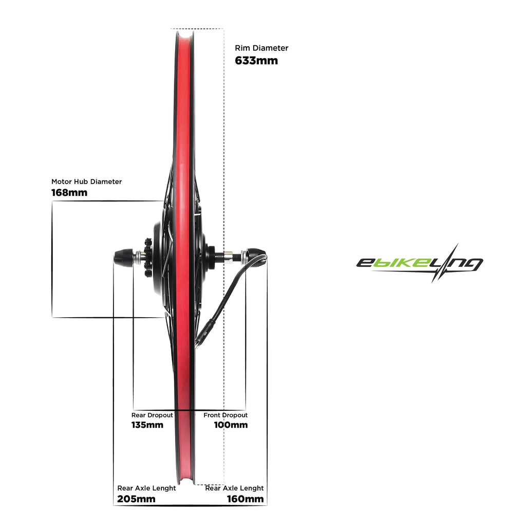 Nouveauté 2026 – Kit de conversion pour vélo électrique eBikeling (48 V 1500 W / 52 V 19,2 Ah) avec porte-bagages arrière et batterie 700C | Kit d'extension pour vélo électrique étanche offrant des performances améliorées