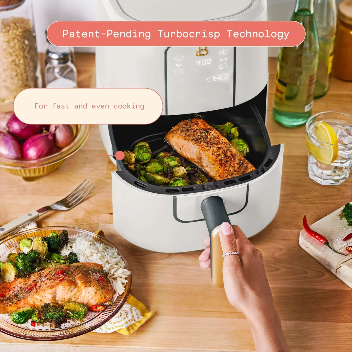 Nouveauté 2026 – Friteuse à air 3 pintes Beautiful avec technologie TurboCrisp, glaçage blanc par Drew Barrymore