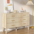 Nouveauté 2026 – Commode à 6 tiroirs Fluted , commode moderne large, commode double à 6 tiroirs