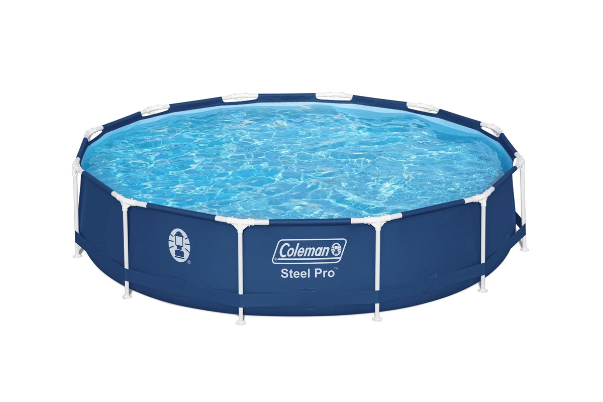 Nouveauté 2026 – Piscine hors sol ronde à structure métallique Coleman Steel Pro 12 pi x 33 po
