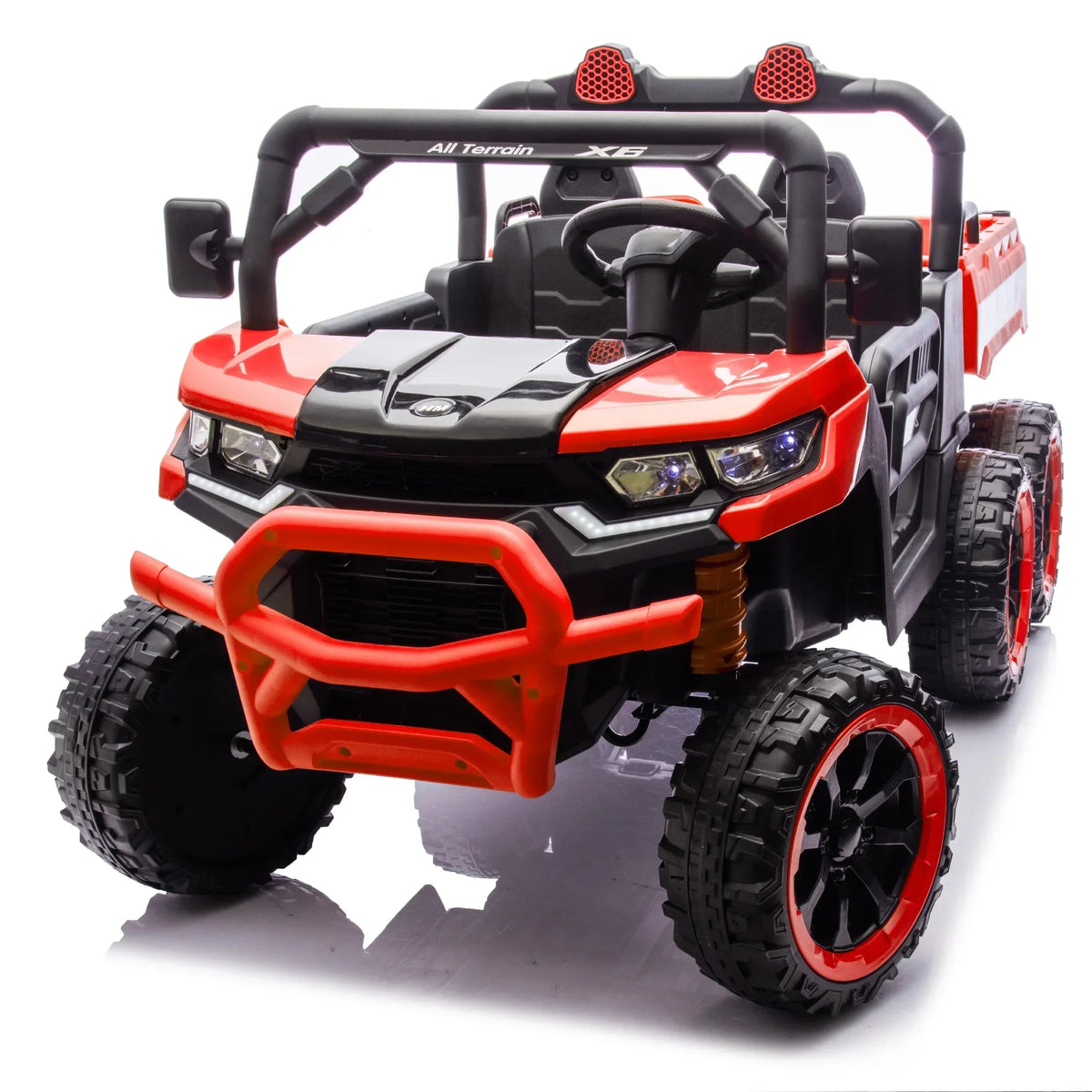 Nouveauté 2026 – Camion électrique Xuanlur 24V 2 places pour enfants , avec moteur 2x200W, benne basculante/pelle, pneus résistants, lumières LED, musique et télécommande, noir