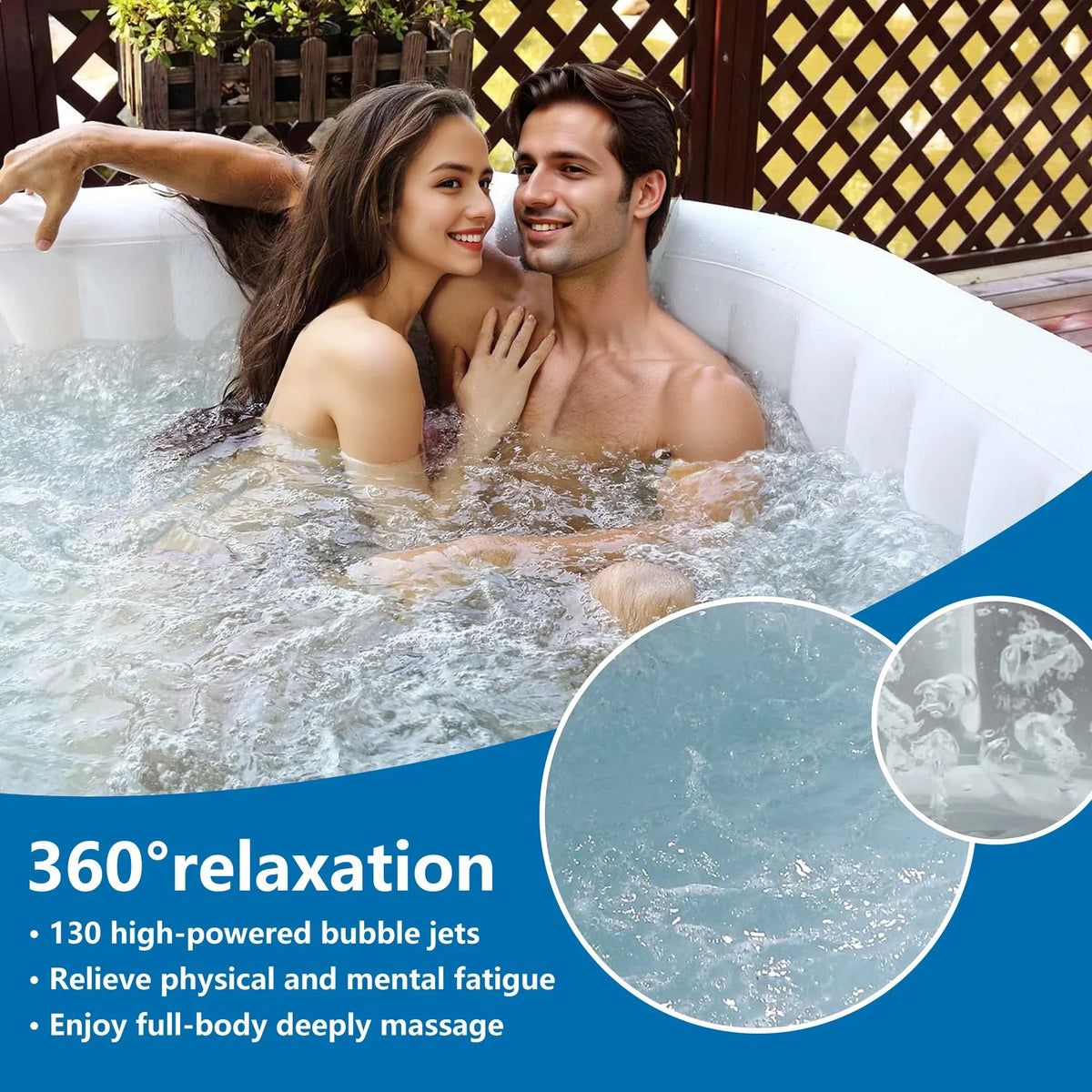 Nouveauté 2026 – Spa gonflable portable d'extérieur , 185 cm (73 pouces), 4 à 6 personnes, avec panneau de commande, 130 jets, couverture isolante et protection de fond, température jusqu'à 40 °C (104 °F), gris