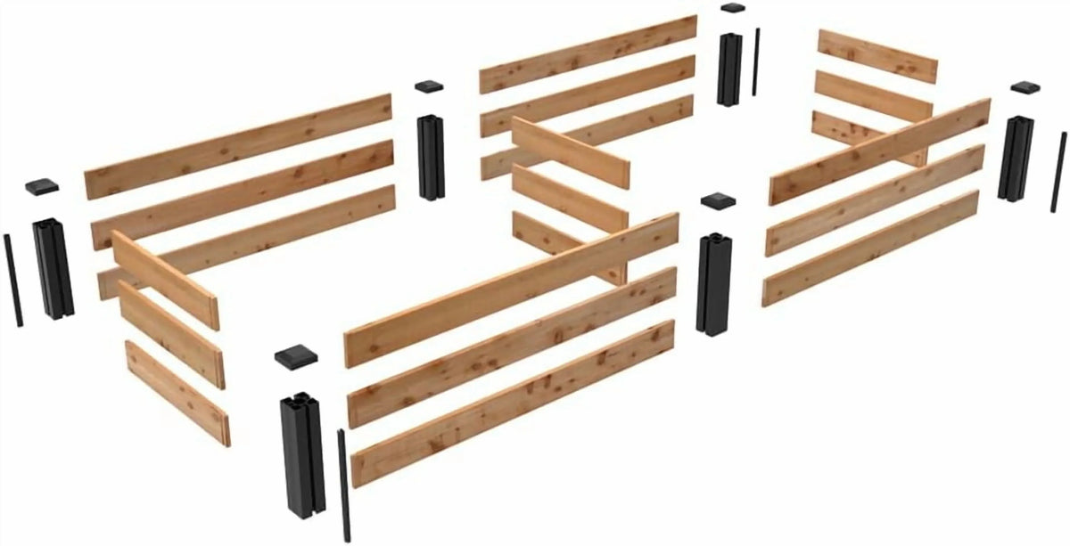 Nouveauté 2026 – Potager surélevé en cèdre naturel Haven de 60 cm x 240 cm (Outdoor Essentials Haven
