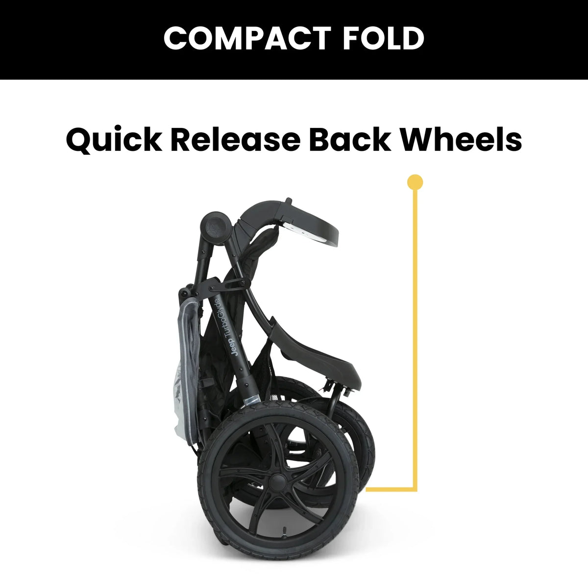 Nouveauté 2026 – Poussette de jogging Jeep TurboGlyde de Delta Children, noire