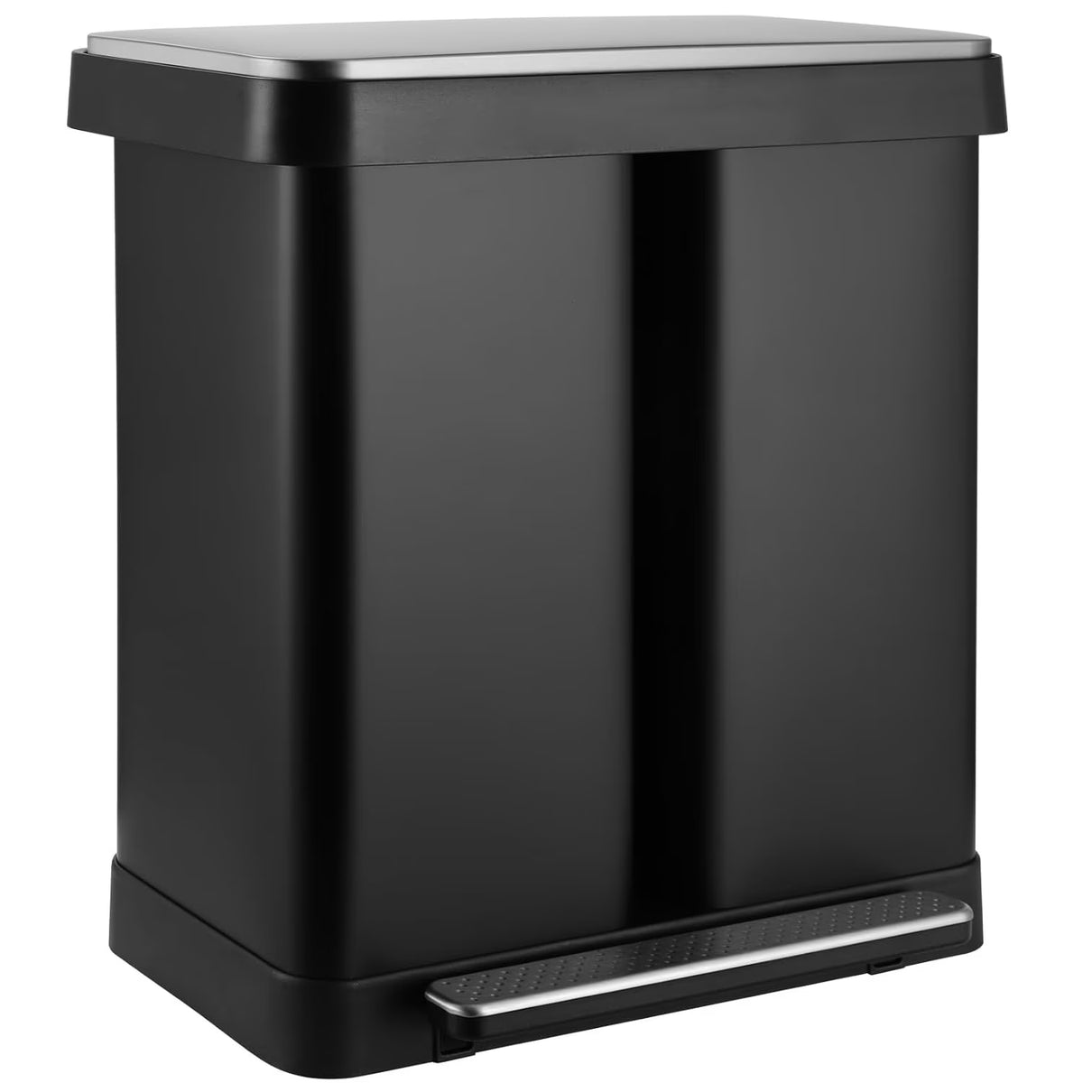 Nouveauté 2026 – Poubelle double Arlopu de 60 litres (16 gallons), en acier inoxydable, avec couvercle à fermeture amortie, pour la maison ou le bureau