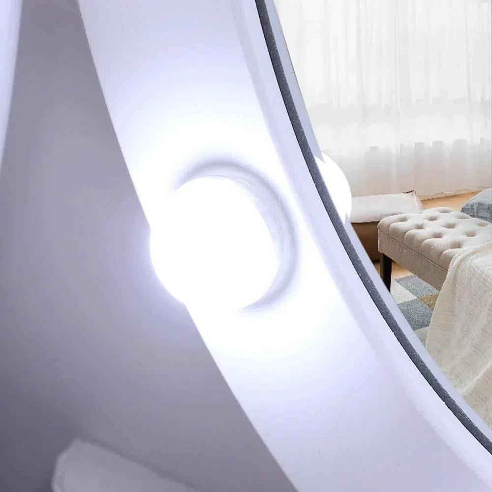 Nouveauté 2026 – Coiffeuse Ktaxon avec 10 lumières LED, 5 tiroirs et tabouret rembourré, ensemble de coiffeuse blanc pour chambre à coucher