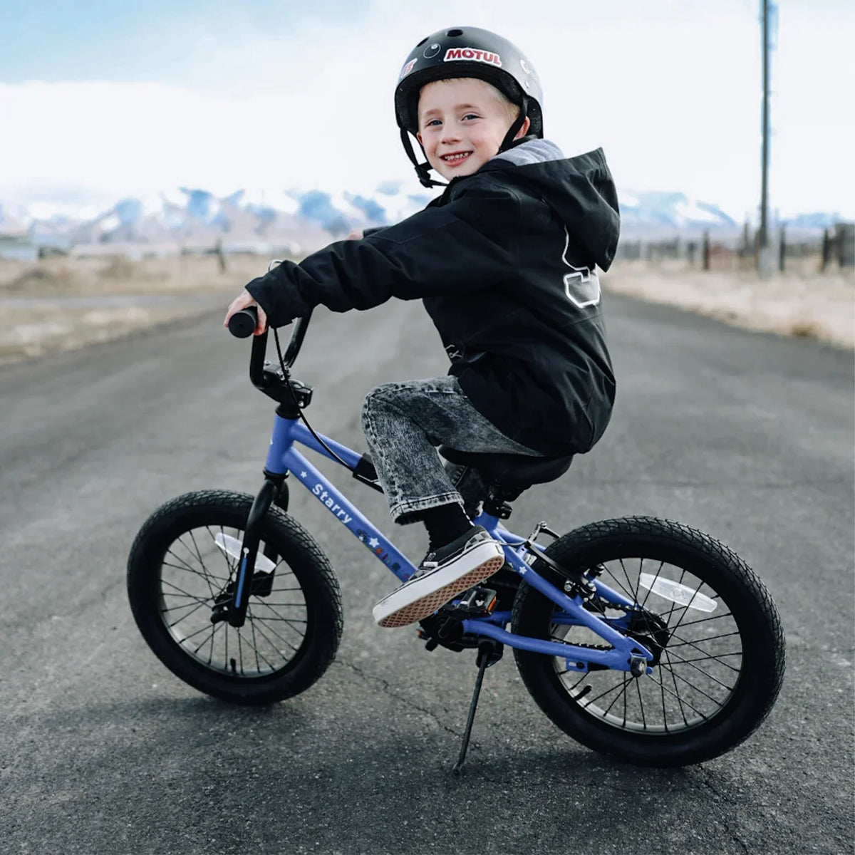 Nouveauté 2026 – Vélo Glerc pour enfants de 3 à 5 ans, style BMX, avec stabilisateurs et frein à rétropédalage, bleu. Convient aux garçons et aux filles de 3 à 5 ans