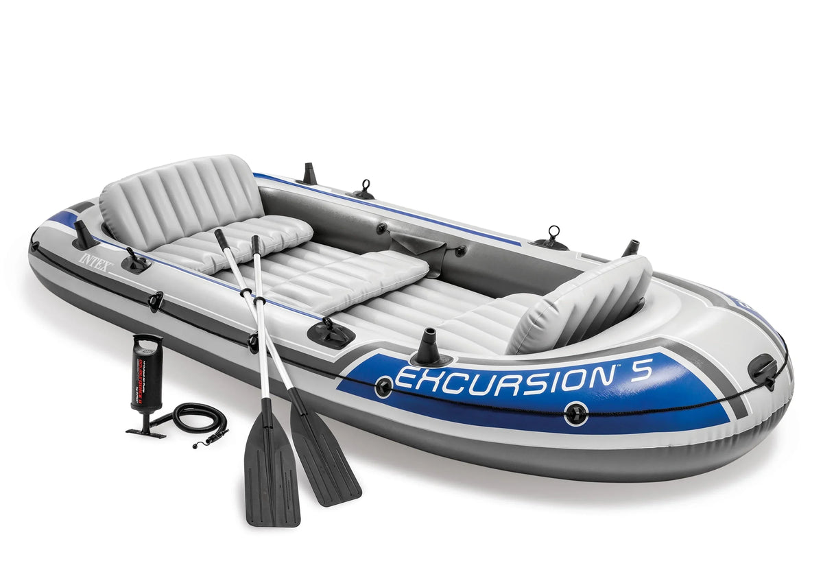 Nouveauté 2026 – Intex Excursion 5, ensemble bateau gonflable 5 personnes avec rames en aluminium et haut
