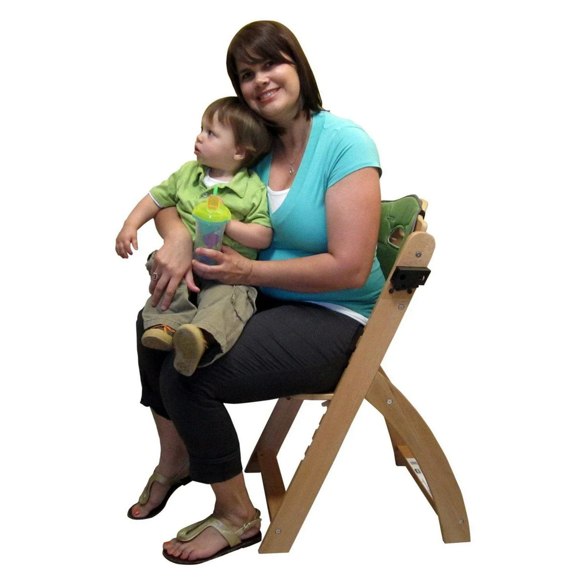 Nouveauté 2026 – Chaise haute en bois Abiie Beyond avec tablette. La solution idéale pour les bébés et les jeunes enfants, réglable et utilisable comme chaise de salle à manger. (De 6 mois à 113 kg) (Bois naturel - Coussin olive