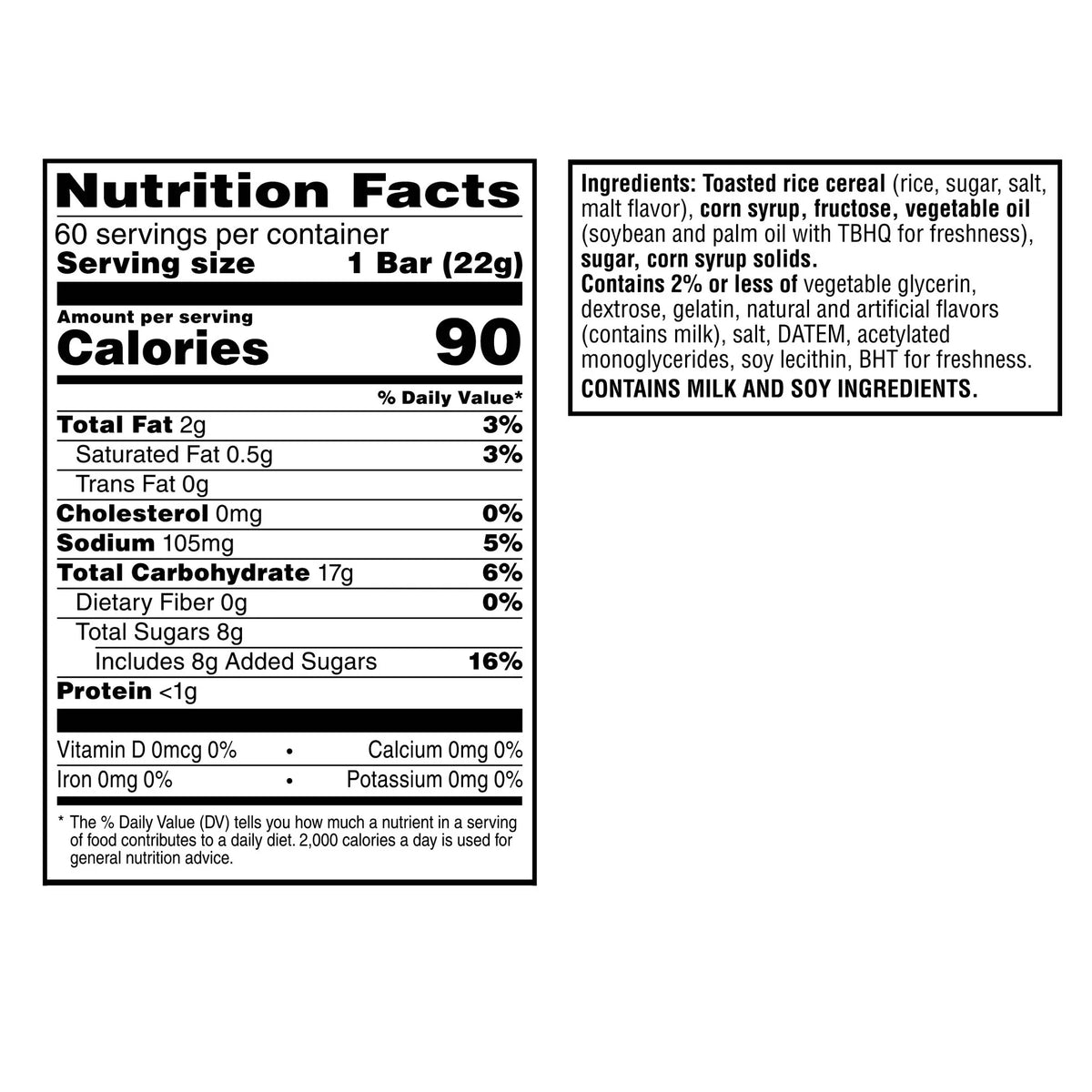 Nouveauté 2026 – Nouveaux Rice Krispies Treats de Kellogg's, 22 g, boîte de 60
